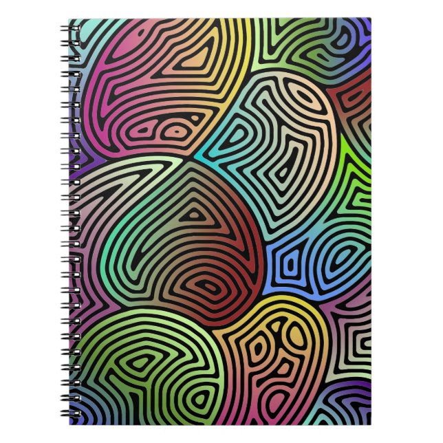 Carnet formes abstraites asymétriques colorées (Devant)
