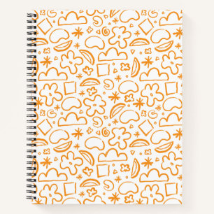 Carnet Formes Abstraites modernes Motif Vibrant Orange