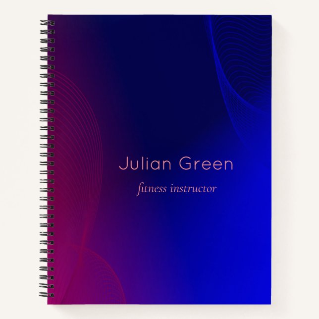 Carnet Formes abstraites roses et bleues (Devant)