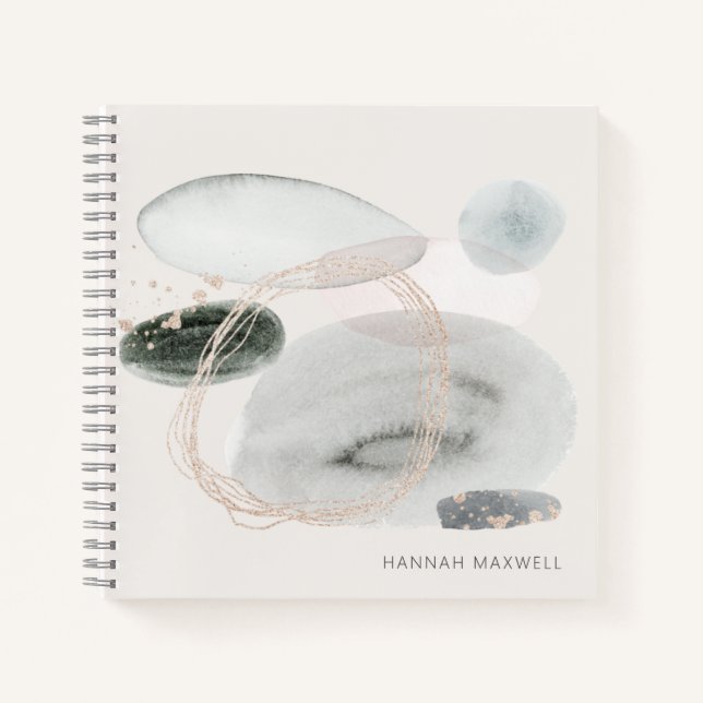 Carnet Formes aquarelles abstraites personnalisées (Devant)