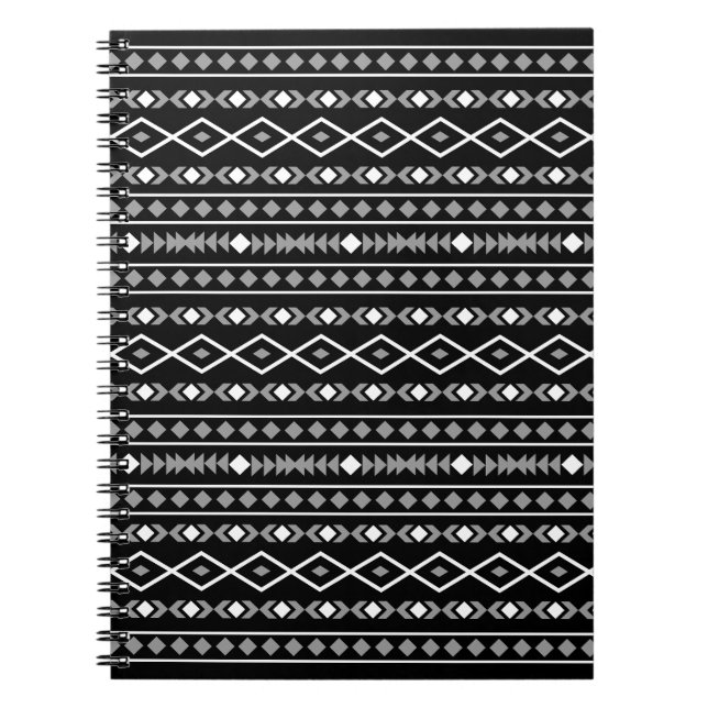 Carnet Formes Aztec Motif gris noir (Devant)