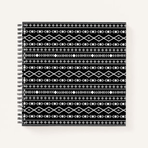 Carnet Formes Aztec Motif gris noir