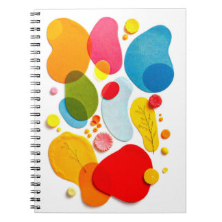 Carnet Formes botaniques abstraites et colorées en collag
