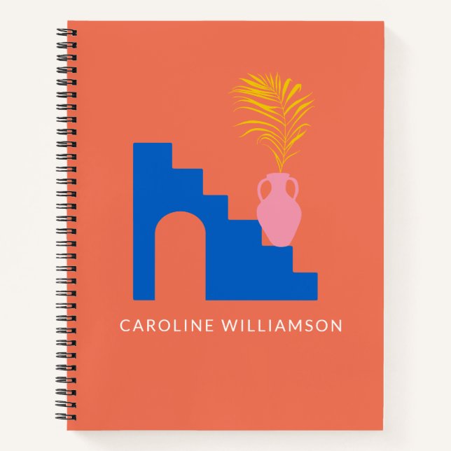 Carnet Formes botaniques vives colorées Personnalisées (Devant)