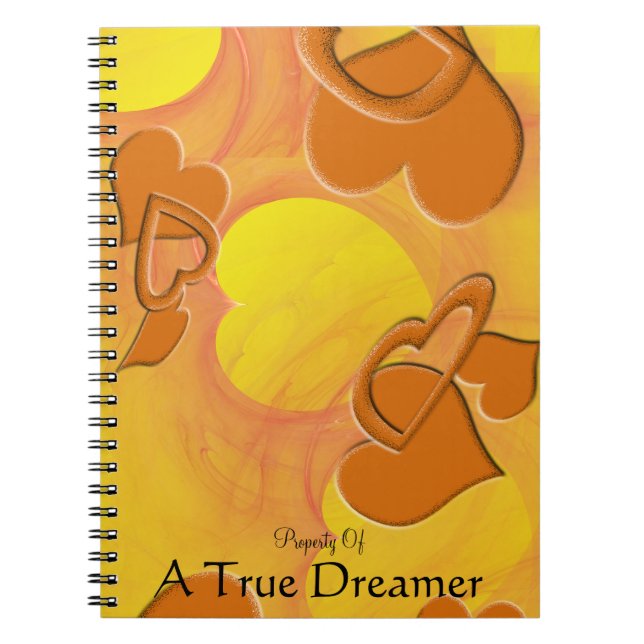 Carnet Formes cardiaques flottantes Fille Orange Hollow (Devant)