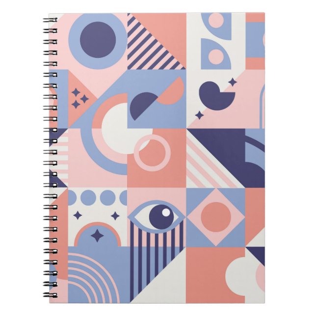 Carnet Formes carrés : Mosaïque Abstraite géométrique (Devant)