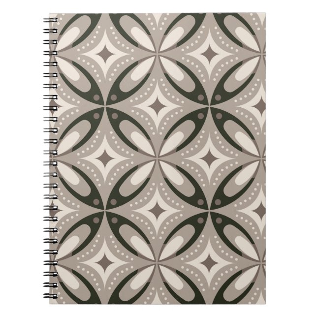 Carnet Formes circulaires rétro beige et marron (Devant)