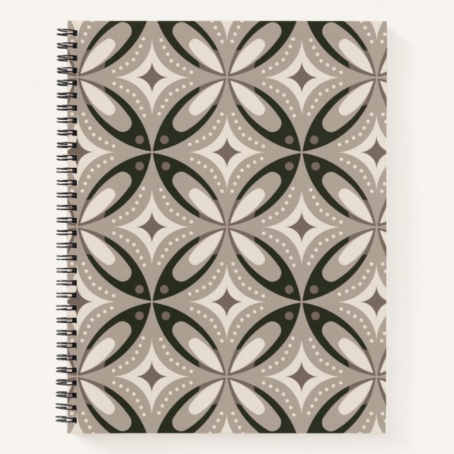 Carnet Formes circulaires rétro beige et marron (Devant)