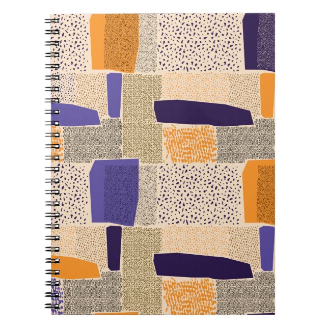 Carnet Formes de lignes géométriques éparpillées. Fiche t (Devant)