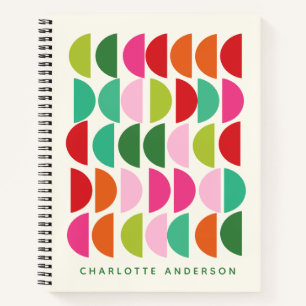 Carnet Formes géométriques modernes Pink Green Personnali
