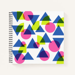 Carnet Formes géométriques néons des années 90 colorées