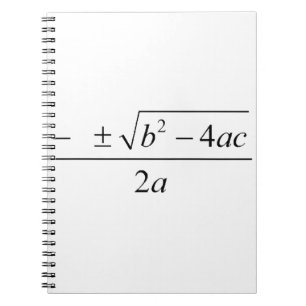 Carnet formule quadratique, geek, équation quadratique,