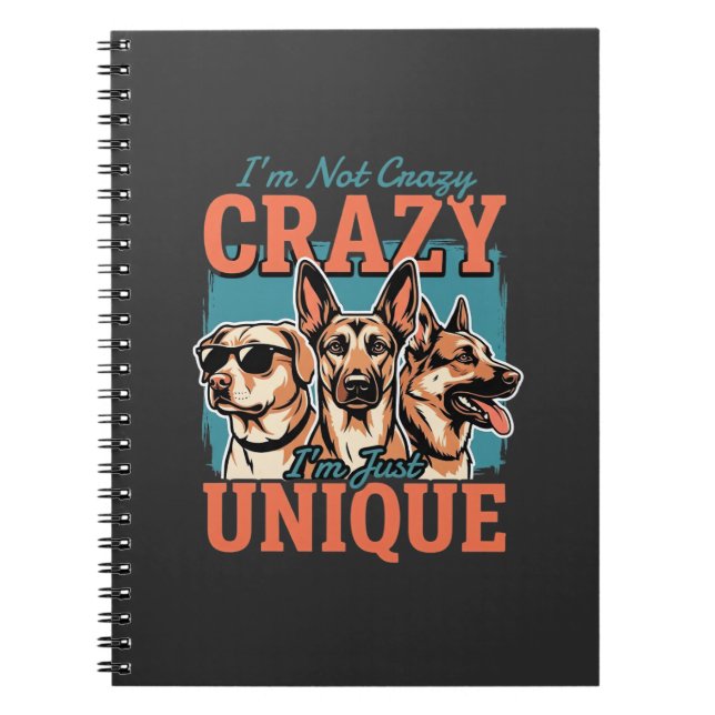 Carnet Fou amoureux de chien unique (Devant)