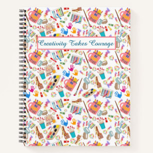 Carnet Fournitures d'art coloré motif créatif pour artist