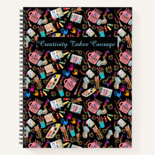 Carnet Fournitures d'art coloré motif créatif pour artist