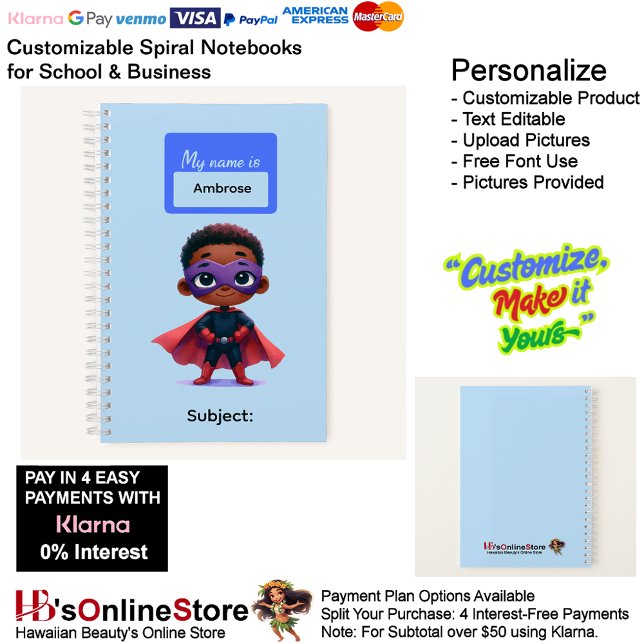 Carnet Fournitures de papeterie pour garçons : 13 super h (13 Super Hero Kids Boy Writing Supplies Students Notebook.)