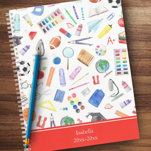 Carnet Fournitures scolaires personnalisées Motif Prénom (Créateur téléchargé)