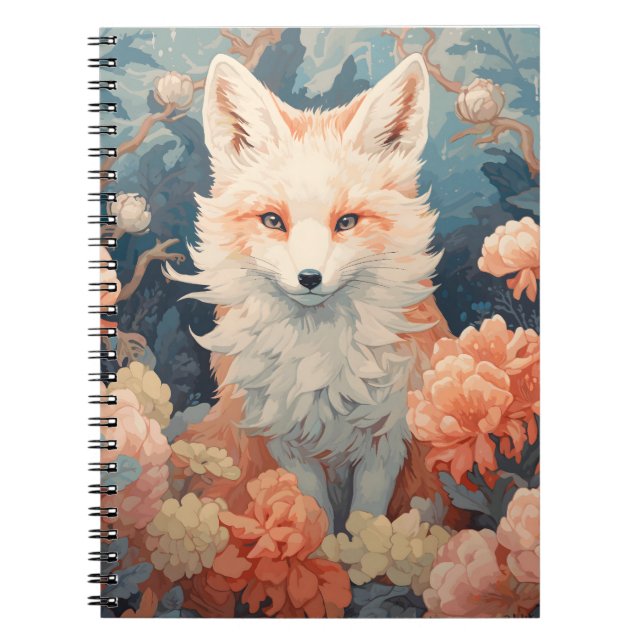 Carnet Fox En Forêt Beau Renard Floral (Devant)