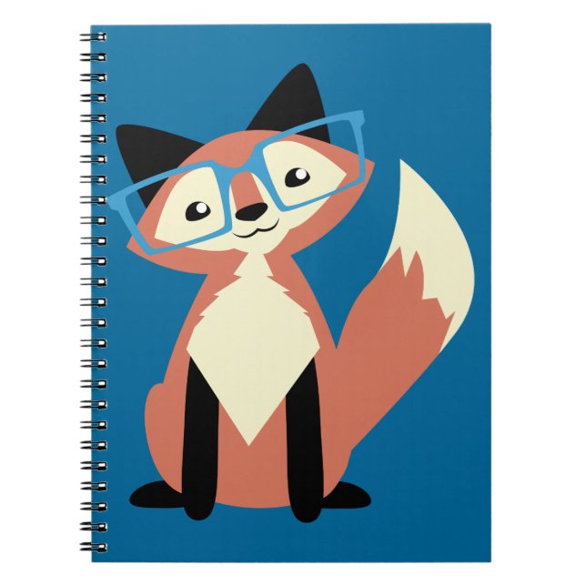 Carnet Fox mignon en verre de hippie (Devant)