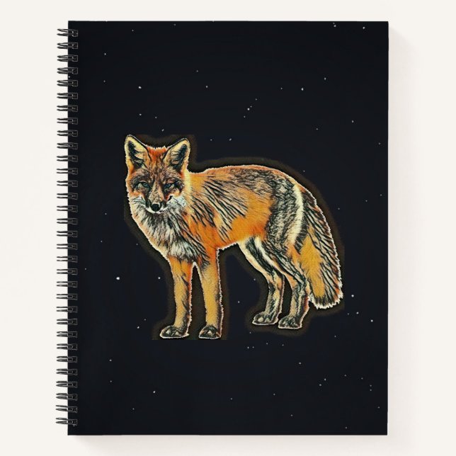 Carnet Fox sur Starry Black Arrière - plan Sketch Book (Devant)
