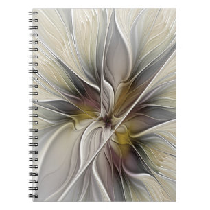 Carnet Fractal floral, fleur de fantaisie aux couleurs de