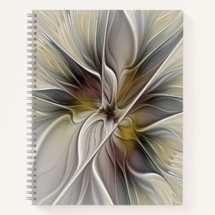 Carnet Fractal floral, fleur de fantaisie aux couleurs de