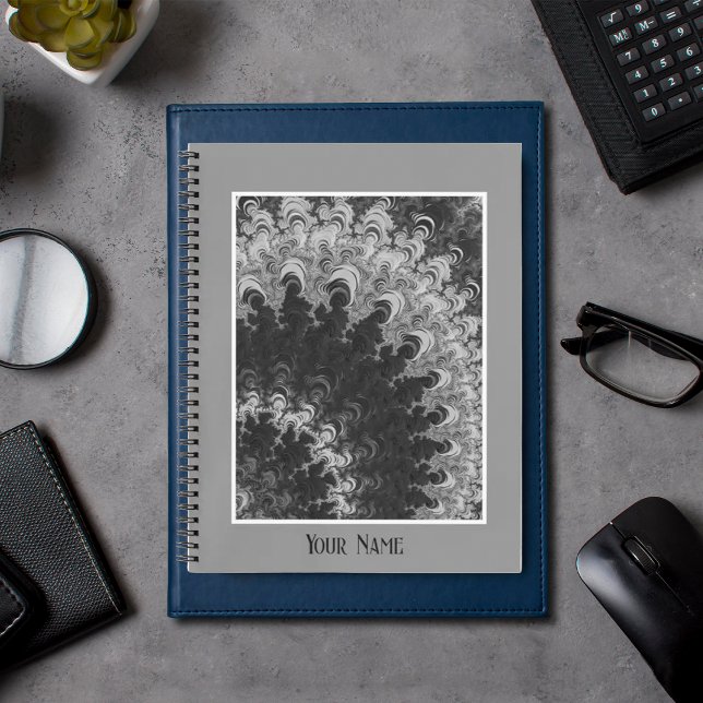 Carnet fractal noir et blanc (Créateur téléchargé)