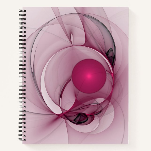 Carnet Fractale balançante, Art abstrait moderne rose bai (Devant)