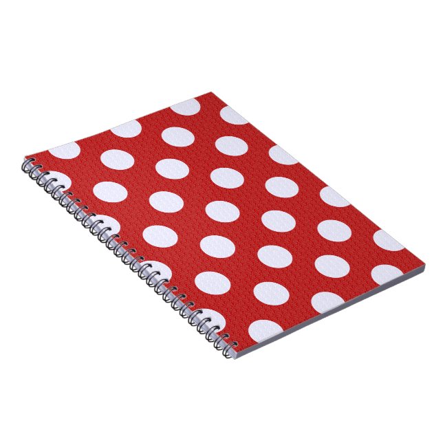 Carnet Fractales blanches pois rouges Fond de fractales (Côté Droit)