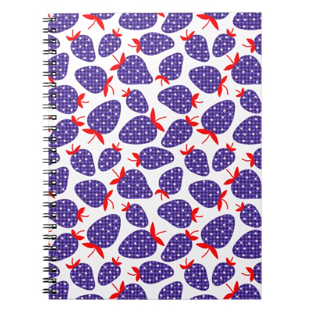 Carnet Fraise à carreaux patriotique (Devant)