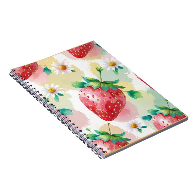 Carnet Fraise mignonne arc-en-ciel Fête d'anniversaire de (Côté Droit)