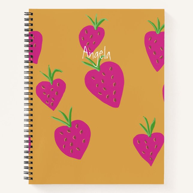Carnet fraise personnalisable (Devant)