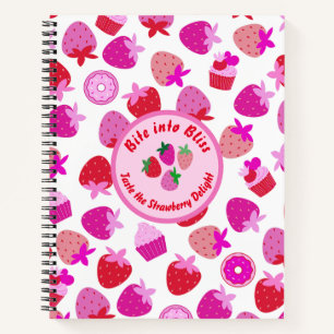 Carnet fraise rose champ été boulangerie nature fruit