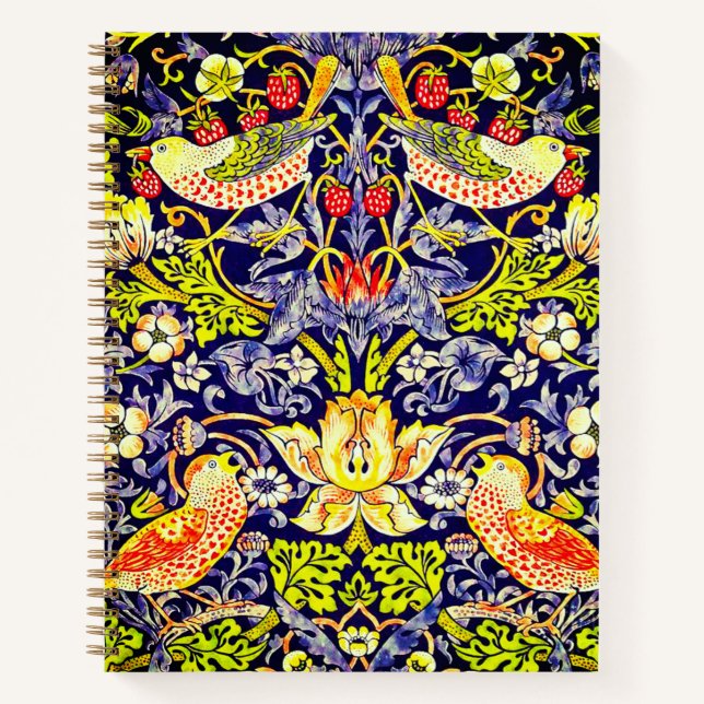 Carnet Fraise Thief Oiseaux William Morris (Devant)