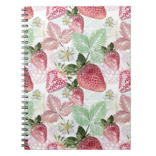 Carnet fraises, baies, rouge, frais, mûr, sucré, nourritu