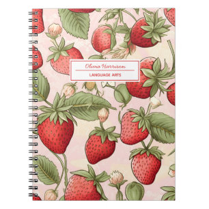 Carnet Fraises de Cottagecore Nom et sujet