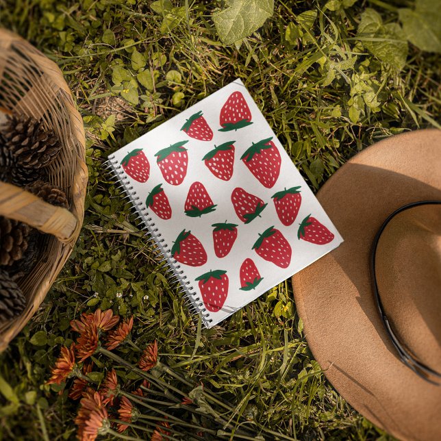 Carnet Fraises d'été bio - rouge et vert (Créateur téléchargé)