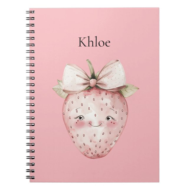 Carnet Fraises Roses Heureuses (Devant)