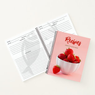 Carnet Fraises rouges fraîches sur des recettes de photo