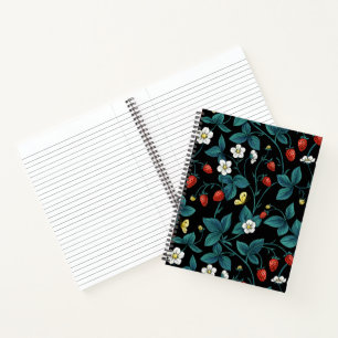 Carnet Fraises sauvages rouge/jaune/bleu/noir