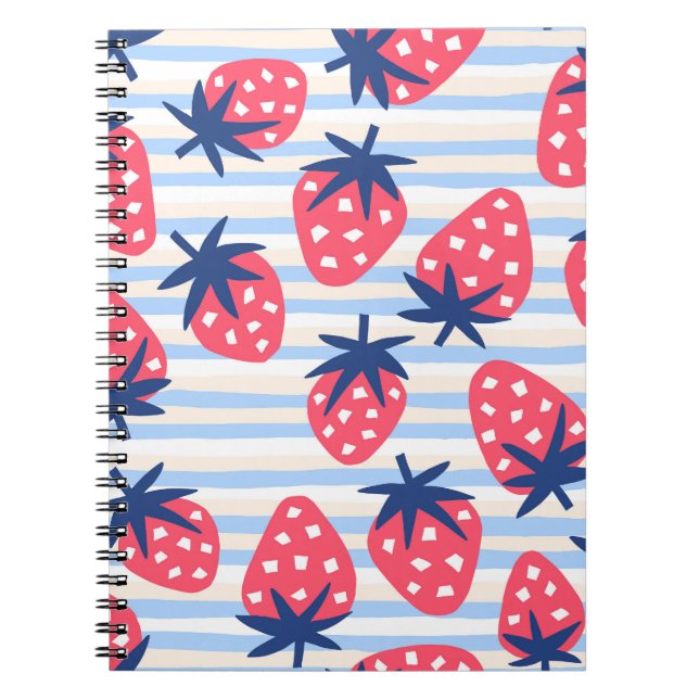 Carnet Framboise Art : Motif doux sans couture (Devant)