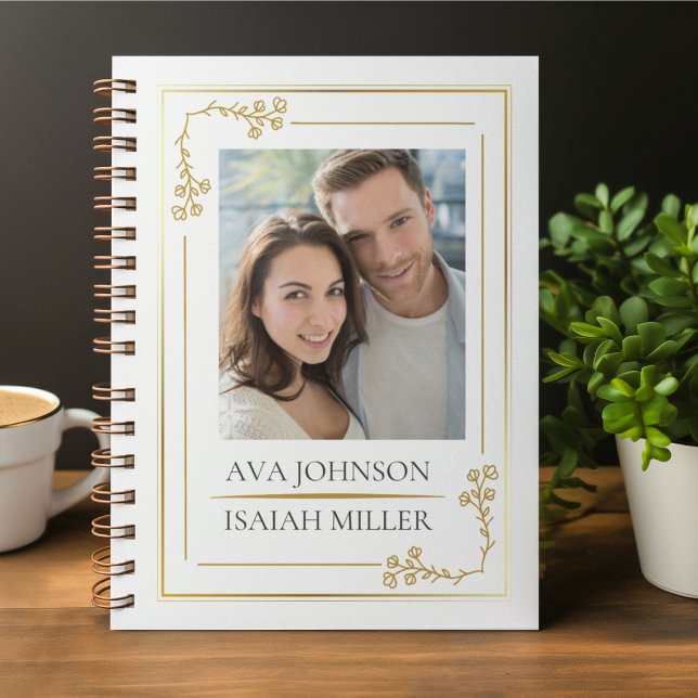 Carnet Frame Within a Frame Spiral Notebook (Classic notebook featuring framed photo layout with gold accent and refined corner details.)