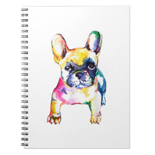 Carnet Français Bulldog Aquarelle Dessin À La Main Pour