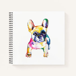 Carnet Français Bulldog Aquarelle Dessin À La Main Pour A