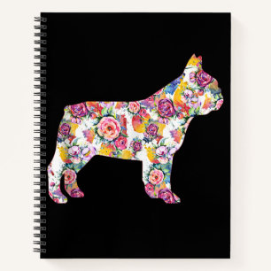 Carnet Français Bulldog Flower Motif Frenchie Bulldogs