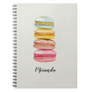 Carnet Français Macarons aquarelle peinte à la main