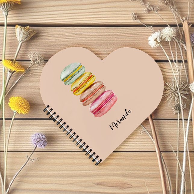 Carnet Français Macarons aquarelle peinte à la main (Créateur téléchargé)