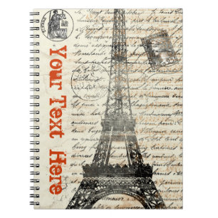 Carnet français vintage de Tour Eiffel
