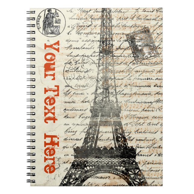 Carnet français vintage de Tour Eiffel (Devant)