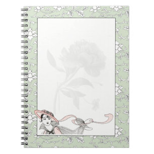 Carnet Française Florale Fashion Lady Vintage